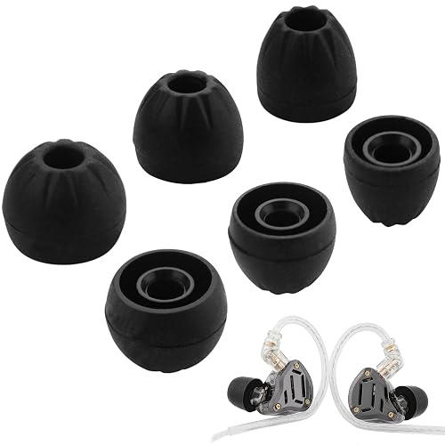Replacement Ear Tips for KZ Headphone - 3 Pairs Silicone Eartips, Noise Isolation, for KZ All Series, for KZ ZSN, ZST, ZS10 Pro, EDX, DQ6, ZSX, AS10