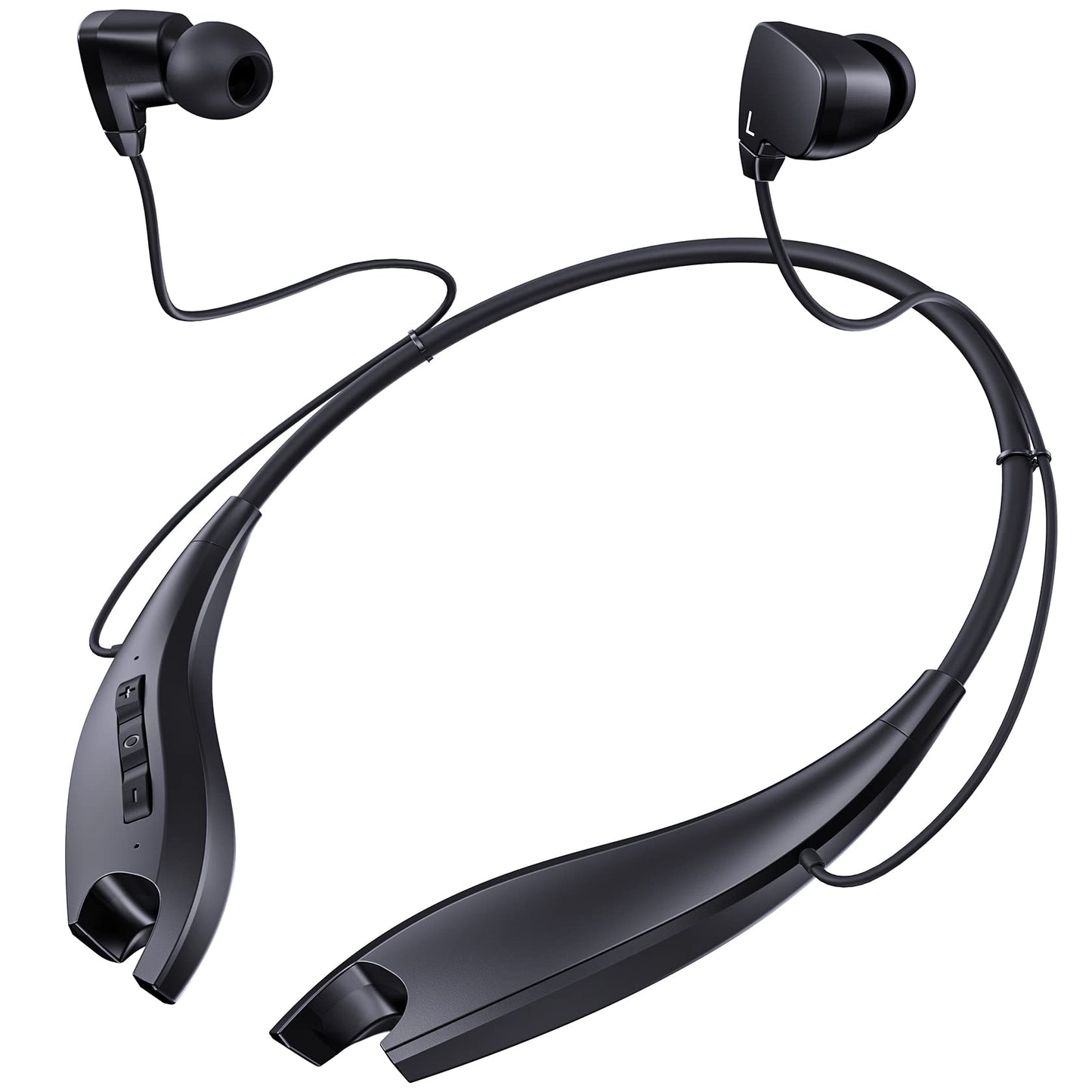 YOSDOM Neckband Bluetooth Headphones, Around The Neck Headphones 24H+ Playtime, Bluetooth Headsets with Call Vibration, Shark Jaw Design Wireless