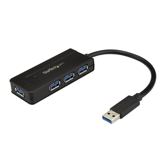 StarTech.com 4 Port USB 3.0 Hub SuperSpeed 5Gbps with Fast Charge Portable USB 3.1 Gen 1 Type-A Laptop/Desktop Hub - USB Bus Power or Self Powered
