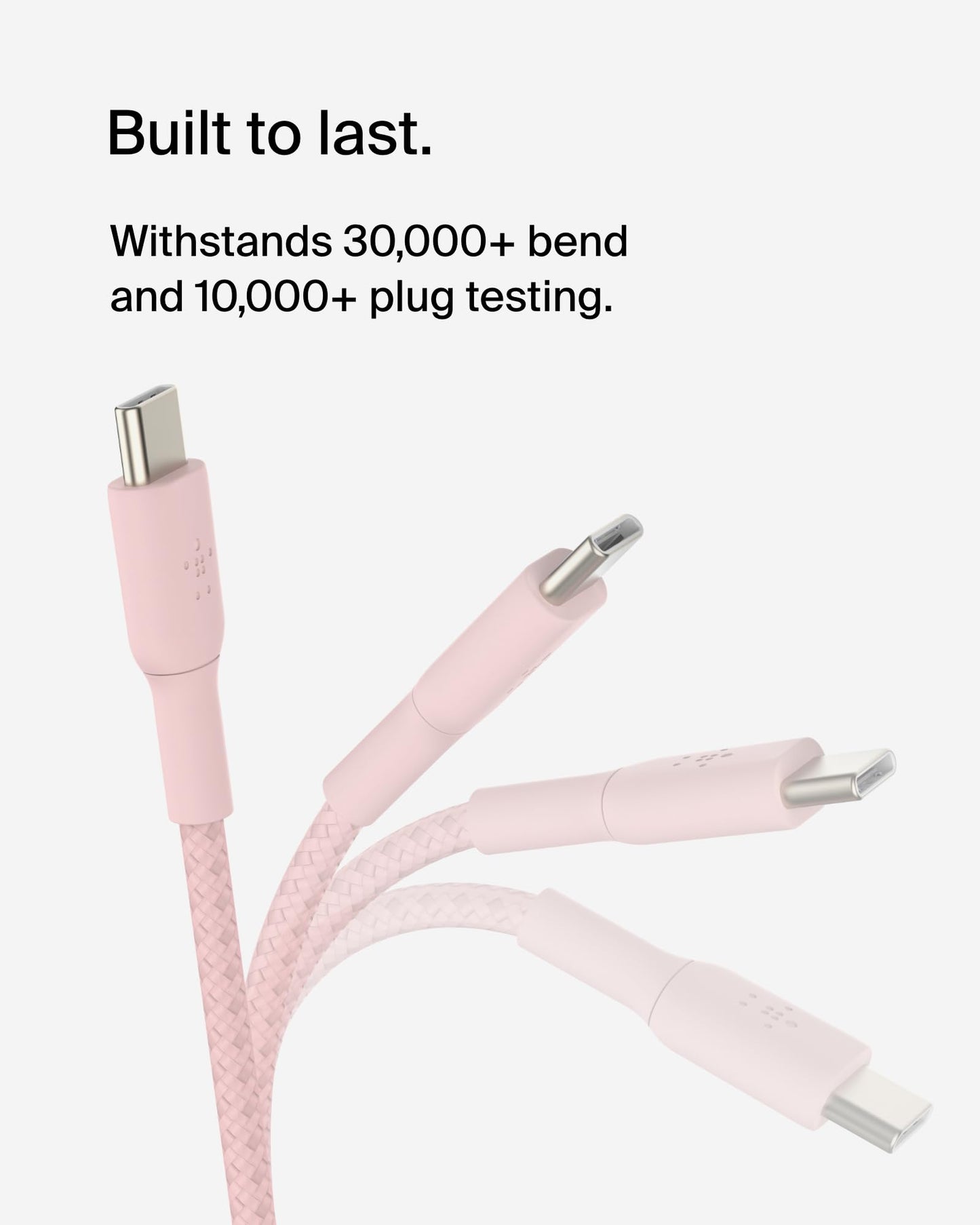 Belkin BoostCharge (2M/6.6ft) Braided USB-C to USB-C Cable for iPhone 17, iPhone 17 Pro, iPhone 17 Pro Max, Galaxy S25, S24, Note, Pixel 10 & 9, iPad