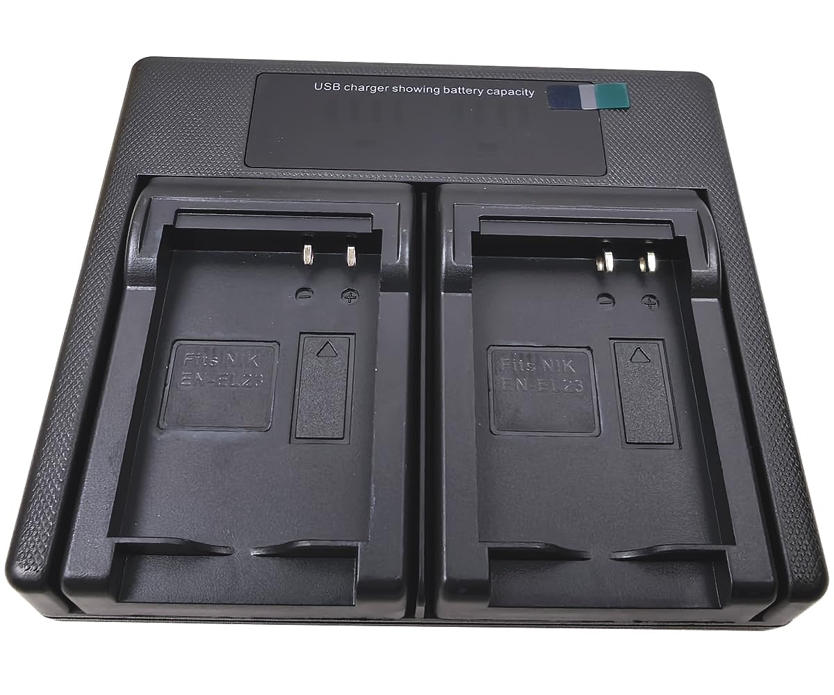 Dual USB Battery Charger for Nikon EN-EL23 ENEL23 MH-67 MH-67P Coolpix B700 P600 P610S S810C P900 P900S Digital Camera