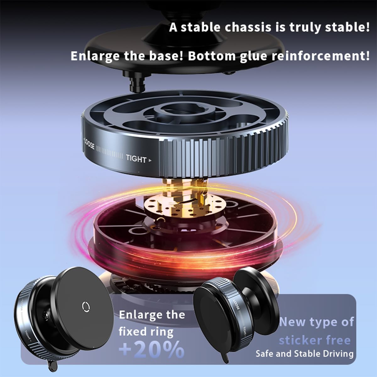 Hosann Century Suction Cup Phone Mount, Upgraded 360° Adjustable Phone Holders for Your Car,Smooth Surface,Gym,Mirror,Compatible with iPhone & Android