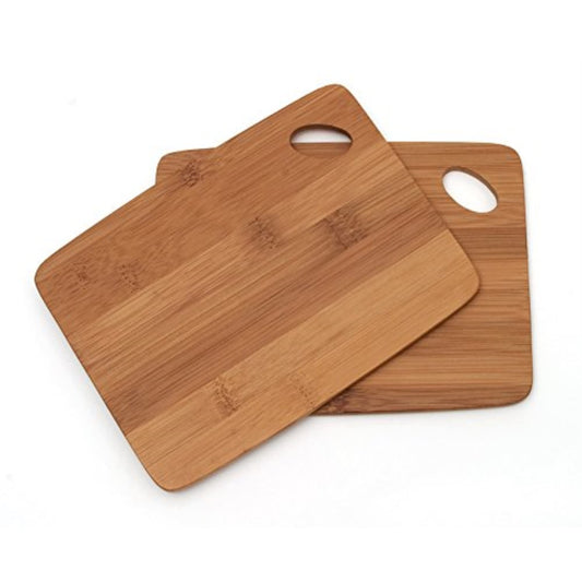 Lipper International Bamboo Wood Thin Kitchen Cutting Boards with Oval Hole in Corner, Set of 2 Boards, 6" x 8" x 0.25"