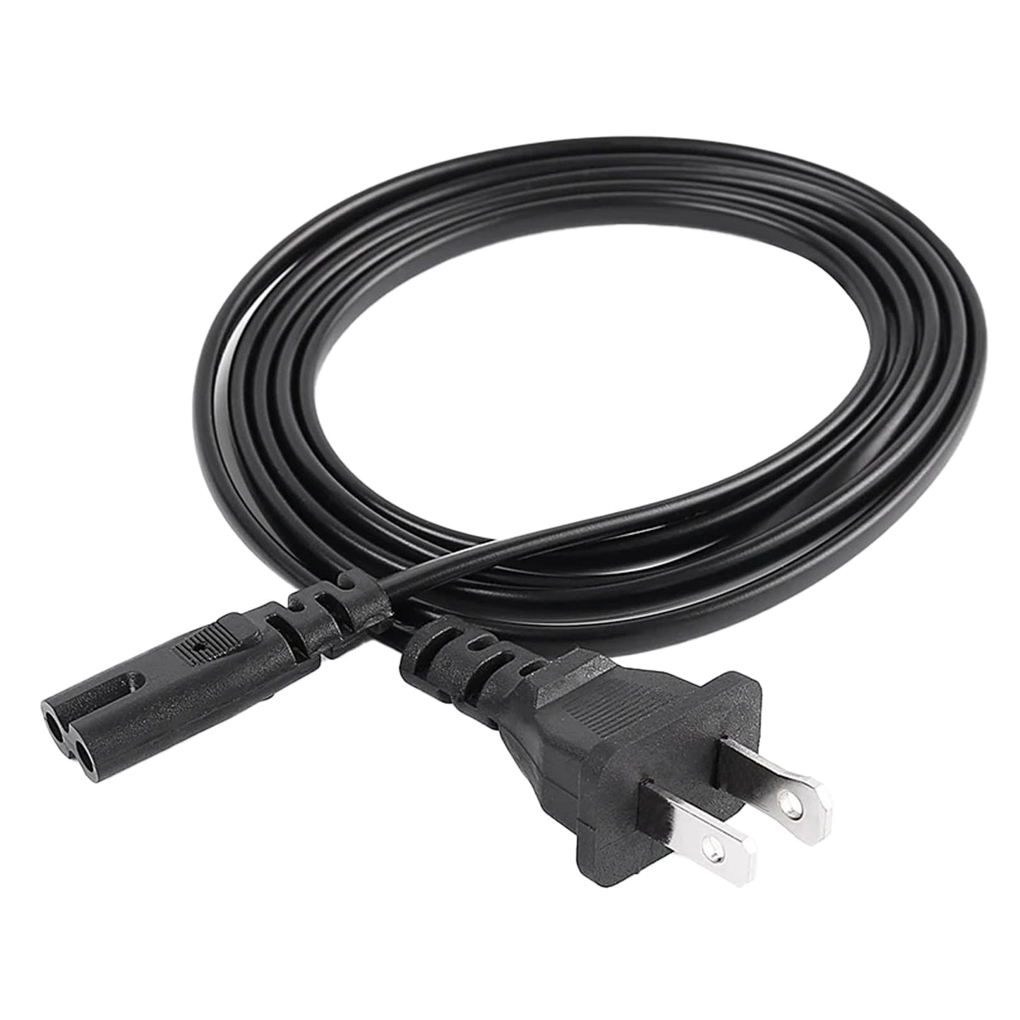 Replacement AC Power Cord Fit for Xbox Series X/S, PS5/PS4/PS3 Slim & Xbox One X/S - 2-Prong Cable Compatible with PlayStation 5/4/3 Super Slim