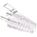 RJ45 CAT6 Pass Through 100 Pcs Strain Relief Boots Connectors for Standard CAT6 Ethernet LAN Cable Connector Boot Cover for Various Diameter LAN Cable