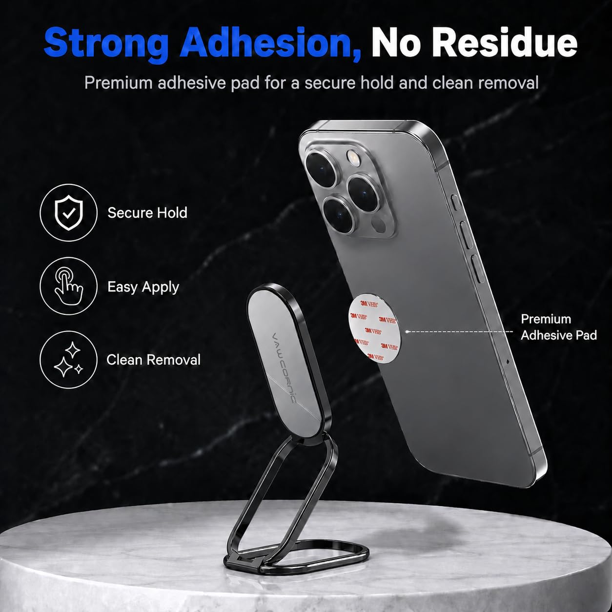 VAWcornic Phone Ring Holder Finger Kickstand, 540° Dual Direction Rotating Phone Grip for iPhone, Samsung, Huawei Smartphone, Tablet, Kindle, Switch