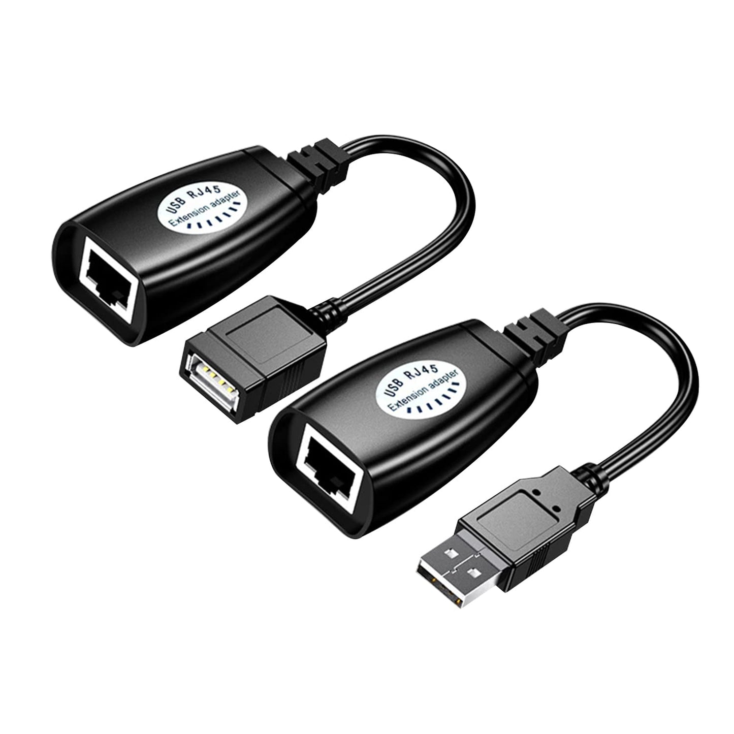 LIXINTIAN USB (Male) (Female) to RJ45 Adapter Set-USB to RJ45 LAN Extension Adapter Over Cat5/ Cat5e/ Cat6 Cable
