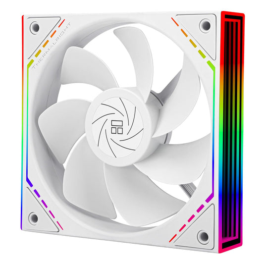Thermalright TL-M12RW CPU Case Fan, 120mm Fan with ARGB Mirror Light Effect, 4pin PWM Silent Computer Cooler Fan, for Case CPU Liquid Cooler and CPU