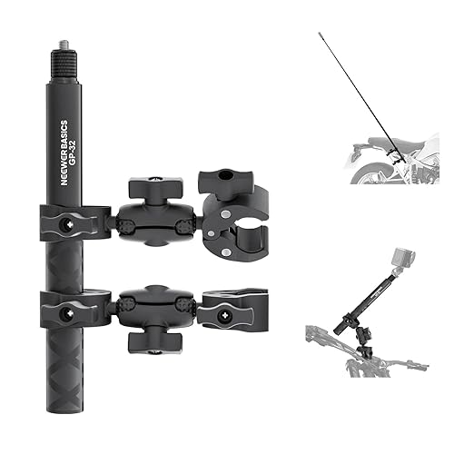 NEEWER Basics Motorcycle Bike Mount Accessories Kit, Invisible Selfie Stick Bicycle Handlebar Clamp Holder Compatible with Insta360 DJI OSMO 360