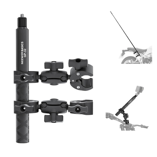 NEEWER Basics Motorcycle Bike Mount Accessories Kit, Invisible Selfie Stick Bicycle Handlebar Clamp Holder Compatible with Insta360 DJI OSMO 360