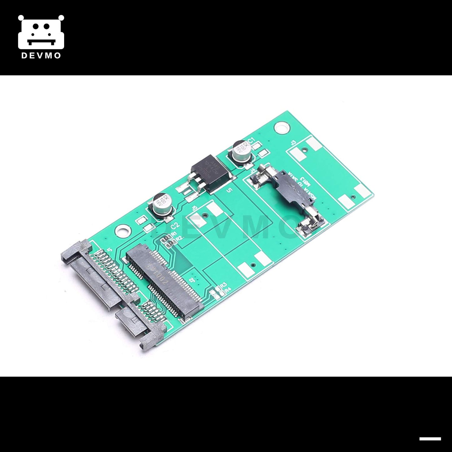DEVMO mSATA to SATA 3.0 Adapter Converter Card 50mm mSATA SSD to 2.5" SATA SSD 15+7 Pin Adapter