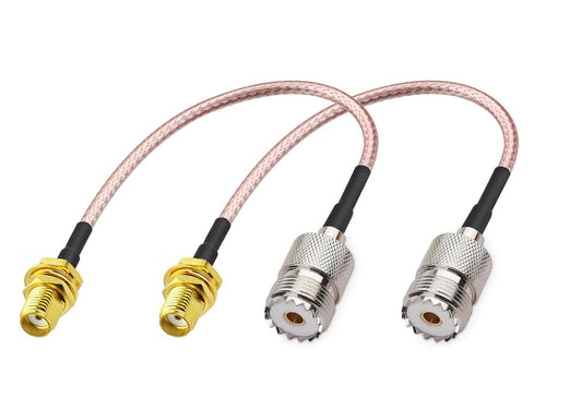 DHT Electronics Handheld Antenna Cable for Wouxun Baofeng Quasheng Linton - Adapter for UHF Base and Mobile Antennas - SMA Female to UHF SO-239…