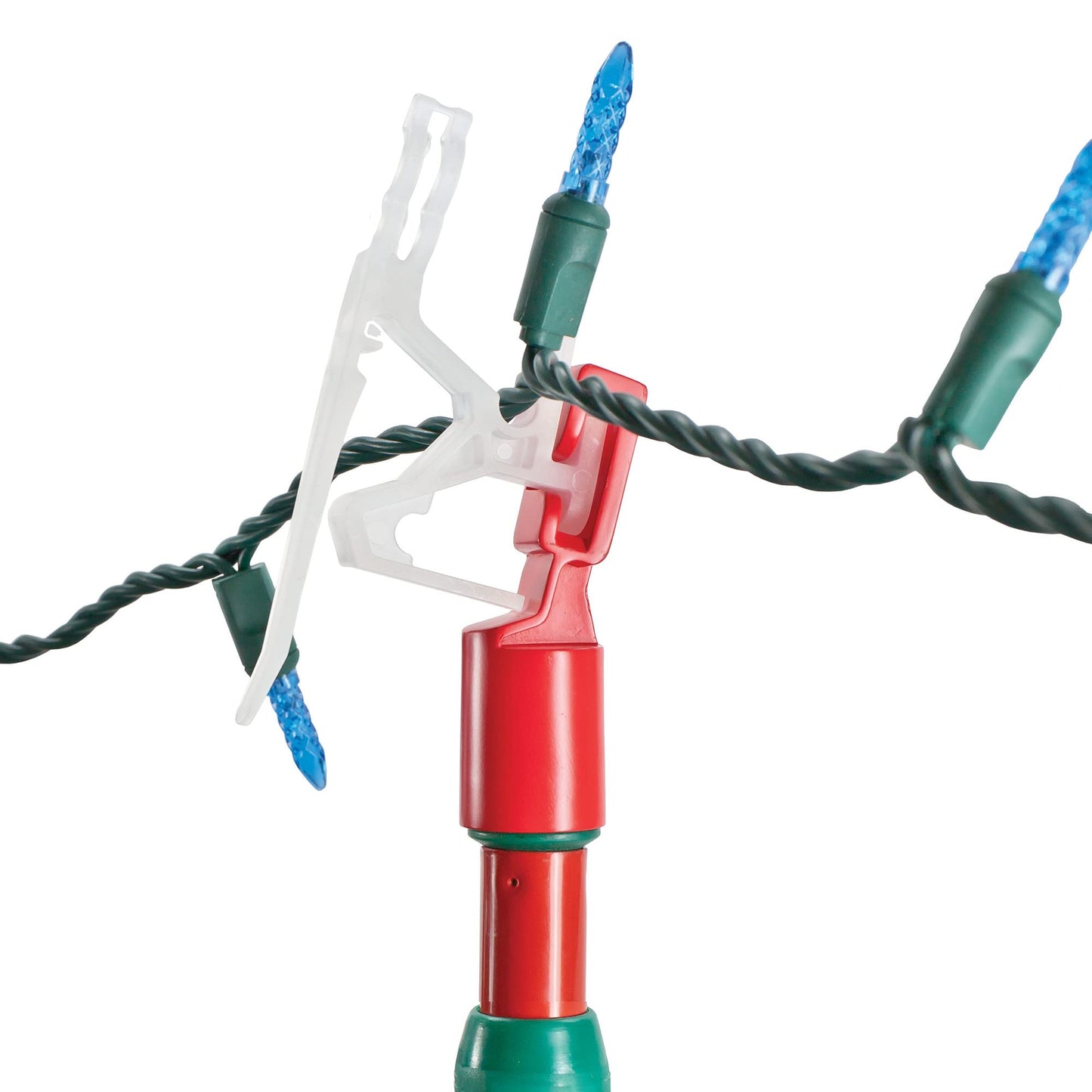 Set of 25 Ladderless Red and Green Light Hanging Kit, 11ft