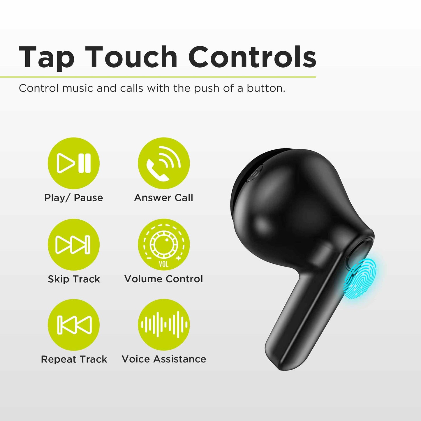 PureGear PureBoom Wireless Earbuds for Enhanced Sound, Touch Control Stereo Headphones in Ear Built-in Mic for iPhone/Android Phones/TV/Laptops, More…