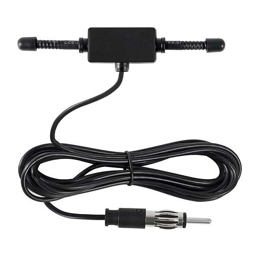 AEDIKO Car Stereo AM FM Dipole Antenna Hidden Adhesive Mount AM FM Radio Antenna DIN Plug Connector for Vehicle Car Truck SUV Radio Stereo Head Unit