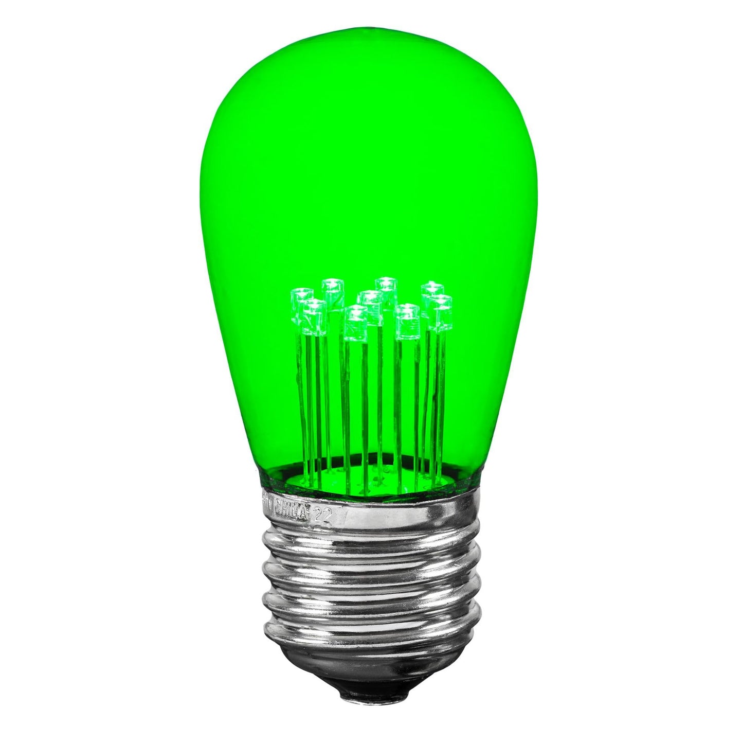 Novelty Lights 5 Pack Green LED S14 Outdoor Patio Edison Replacement Bulbs
