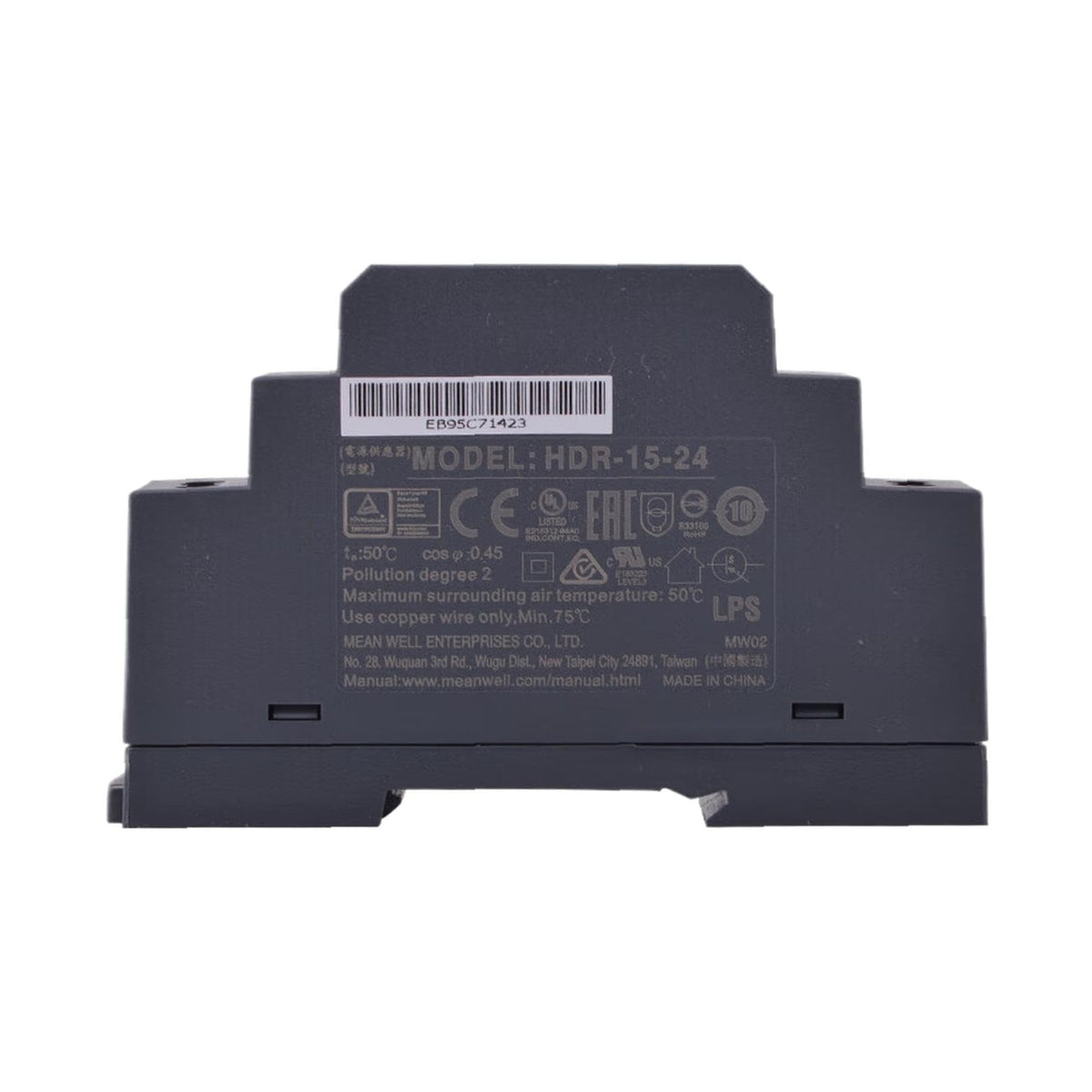 Meanwell HDR-15-24 Power Supply - 15W 24V 0.63A - Ultra Slim