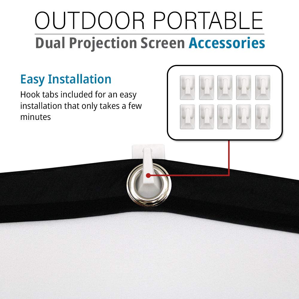 Akia Screens 120" Dual Projection Projector Screen, 16:9 Front & Rear, Portable Foldable Anti-Crease, 8K / 4K Ultra HD Ready Indoor Outdoor Home