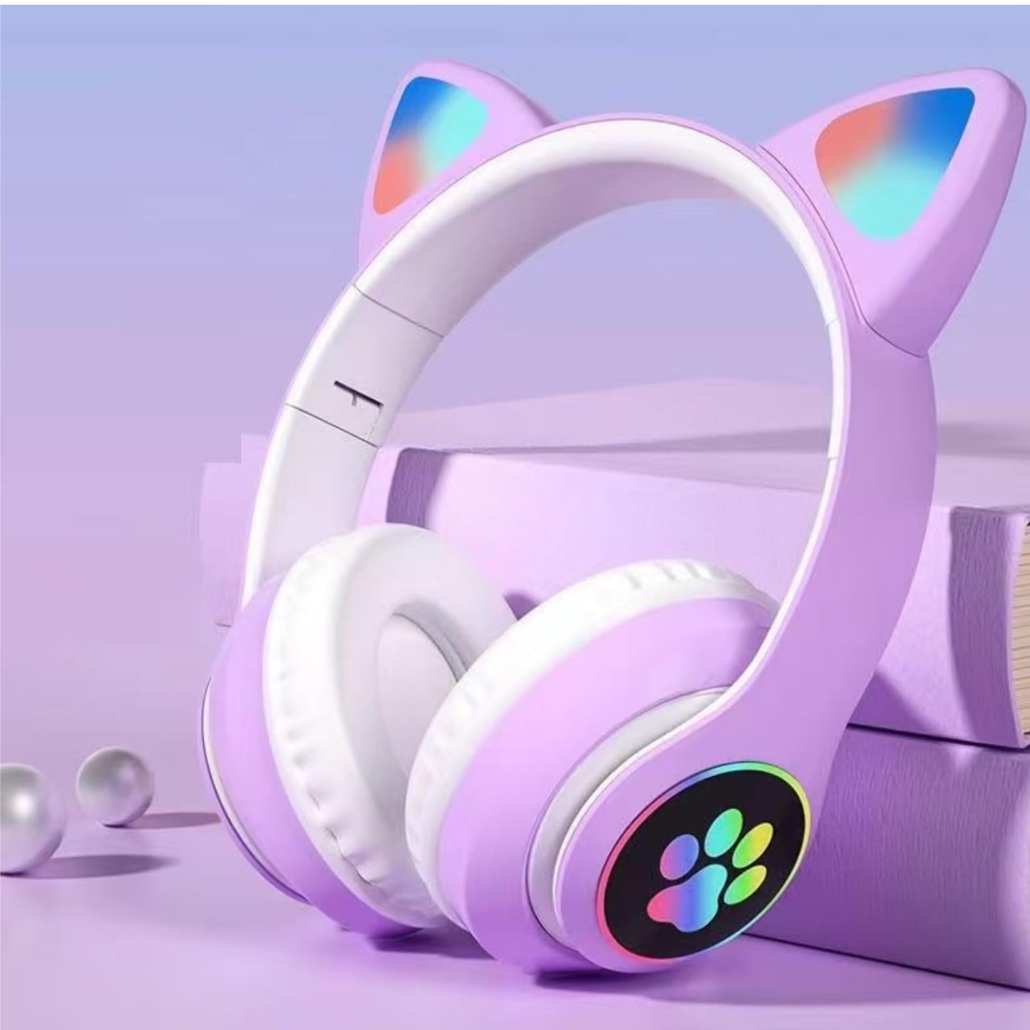 YUSONIC Kids Bluetooth Headphones, Kids Wireless Headphones with Microphone, HiFi Stereo Foldable Lightweight Headset (Lilac)