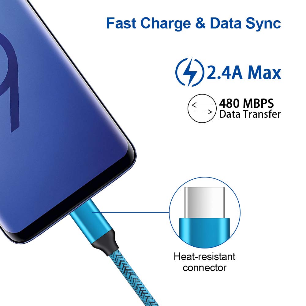 Wall Charger Plug 3 Pack, Type C Charger Cable 3 Pack 6FT Compatible for Motorola Moto G Fast/G Power/G Stylus/G Pro/G Play, Edge 5G UW/One 5G UW ace