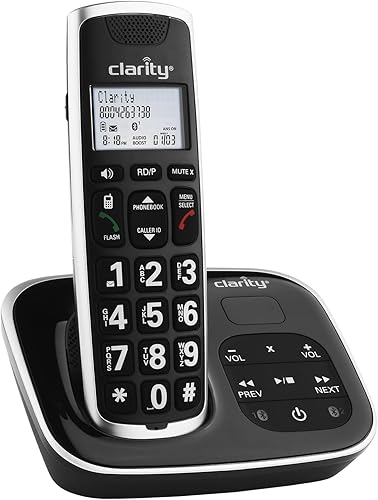 Clarity Amplified Cordless Phone, Bluetooth Pairing for Most Wireless Headsets & Hearing Aids, Easy-to-Read Caller ID, Adjustable Tone Control