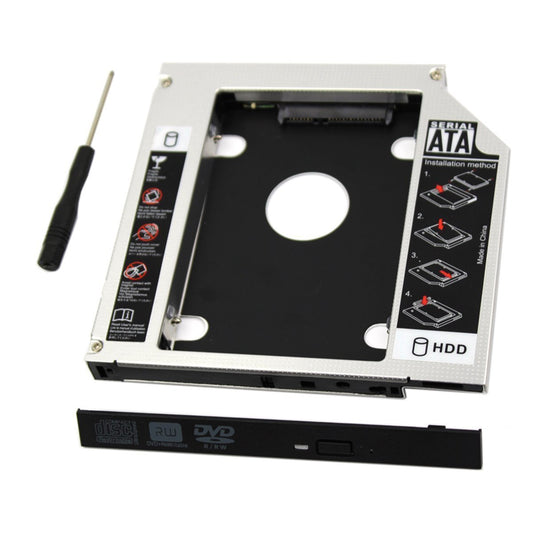 SDD Hard Drive Caddy Case,Universal 9.5mm SATA to SATA 2nd SSD HDD Hard Drive Caddy Adapter Tray Case for DELL HP Lenovo ThinkPad ACER Gateway ASUS