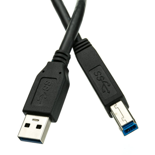 CableWholesale 3 feet USB 3.0 Printer/Device Cable, Black, Type A Male/Type B Male Plug, A Male to B Male Super Speed USB Cable, USB 3.0 to Type B