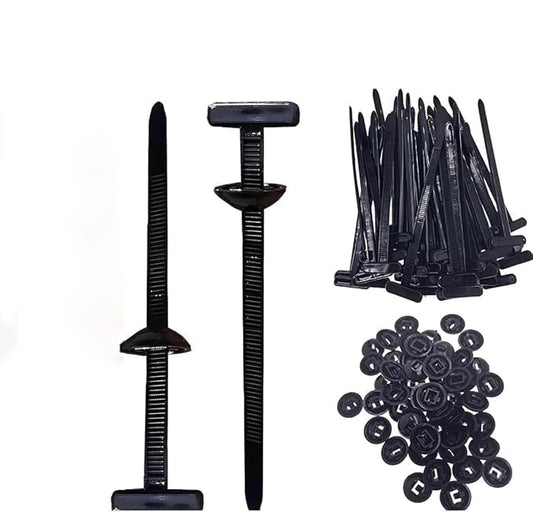 Nylon Universal Cable Tie Buckle for Car Daily Repair, 2025 Upgrade Heavy Duty Self-Locking Zip Ties Holder, UV Resistant Black Plastic Fastener Cable