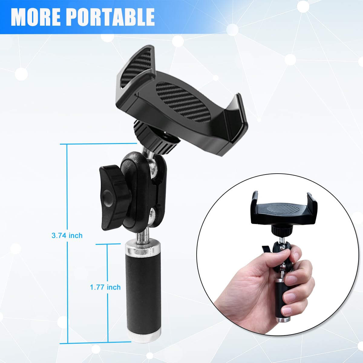 JCTRIWAY Tripod Phone Mount, Universal Phone Holder for Tripod, Cell Phone Tripod Mount Adapter Multi Angle Adjustment Tripod Phone Holder for iPhone