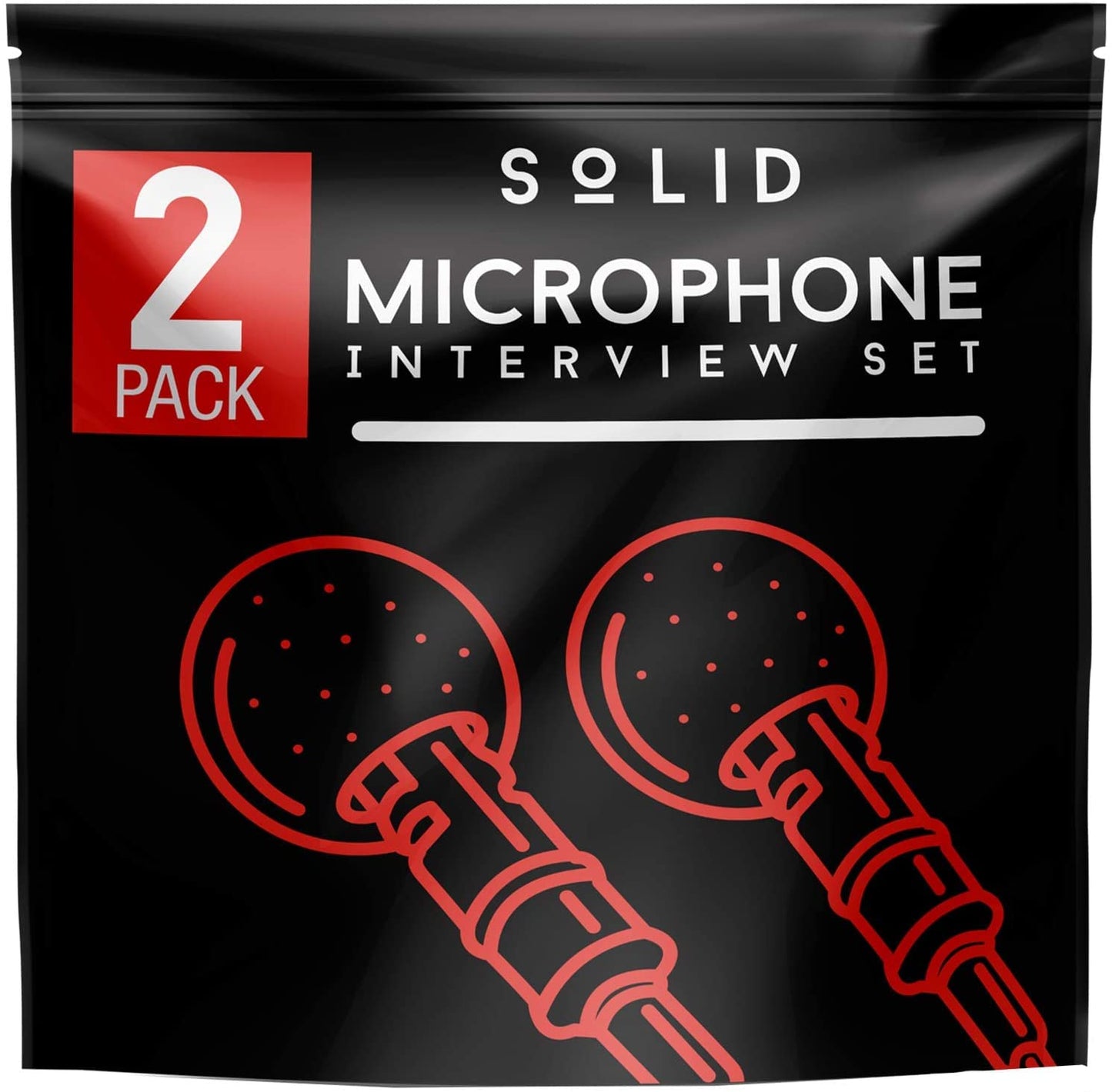 Solid Clip On Lavalier Lapel Microphone 2 Pack Set for iPhone and Android Vlogging, Interview, Selfie Videos