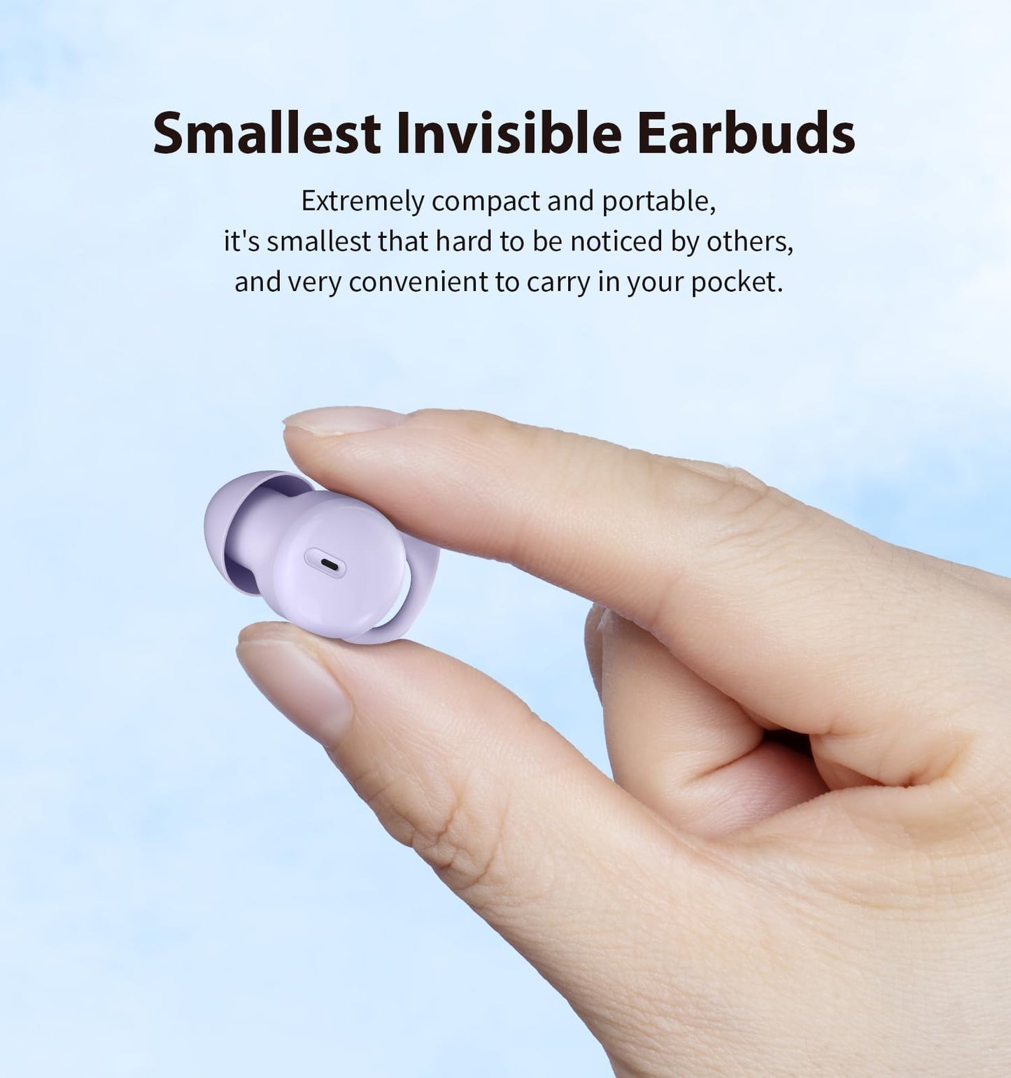 Invisible Sleep Headphones, Sleeping Earbuds for Side Sleepers (Purple)