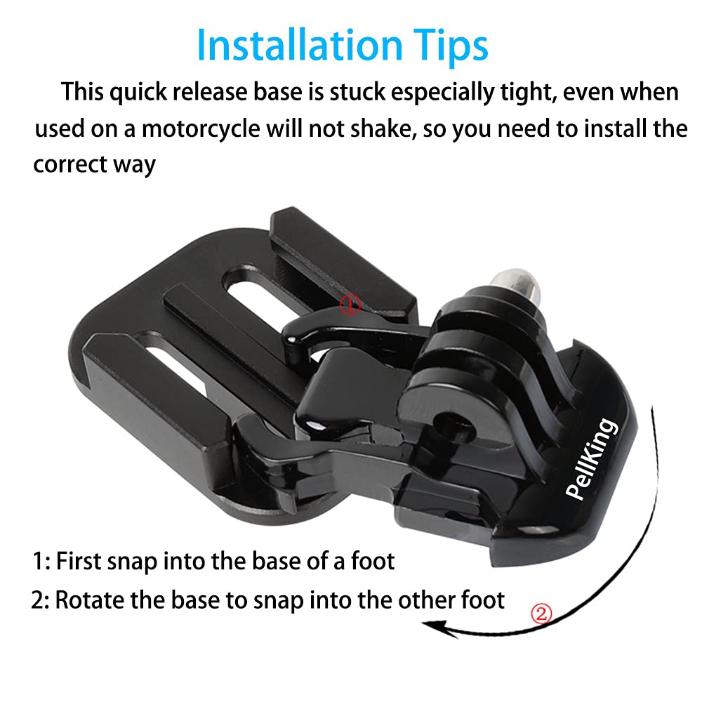 PellKing Quick Release Base Tripod Adapter Mount Compatible with for GoPro Hero 13 12 11 10 9 8 7 6 5 4 Session Max, Insta360 One R, DJI Osmo Action 5