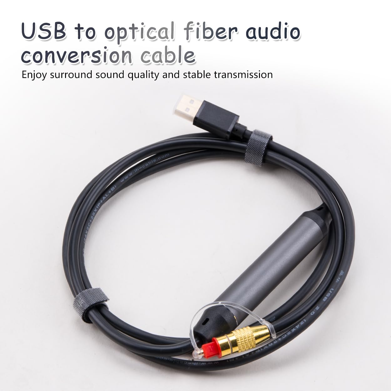 ZORZA 1Pcs Plug-and-Play USB to Optical Audio Adapter Cable Unidirectional USB A Male to SPDIF Port Converter Cord for Laptops Desktops Speakers