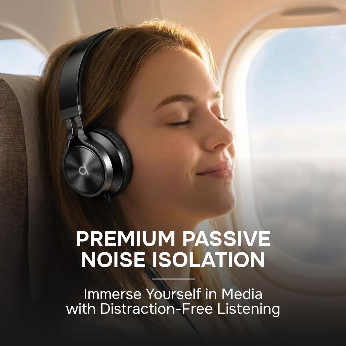 ARTIX CL750 Wired Headphones with Mic - Noise Isolating On-Ear Headphones for Computer and Laptop Wired, Plug in Corded Headphone with Wire (Foldable