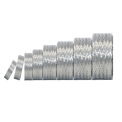 Kokey-xy Tinned Copper Braided Cable Shielding Sleeve Metal Wire Loom Sheathing EMI RFI ESD Protector Grounding Mesh Flat Tubular Expandable 5/8"