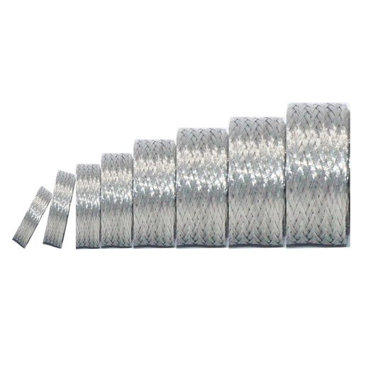 Kokey-xy Tinned Copper Braided Cable Shielding Sleeve Metal Wire Loom Sheathing EMI RFI ESD Protector Grounding Mesh Flat Tubular Expandable 5/8"