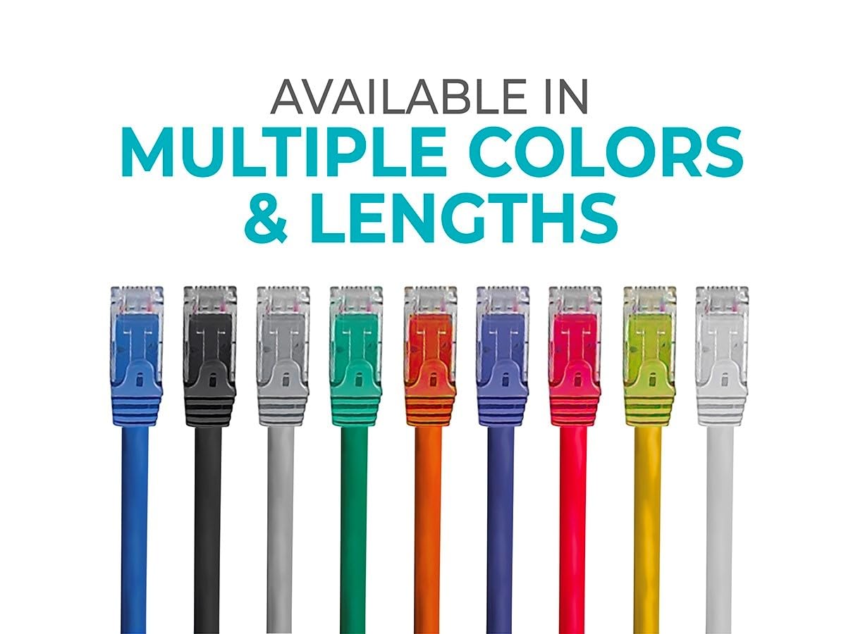 Monoprice Cat6 Ethernet Patch Cable - Snagless RJ45, 24AWG Stranded Pure Bare Copper Wire, 550Mhz, UTP, 50 Feet, Blue - Flexboot Series