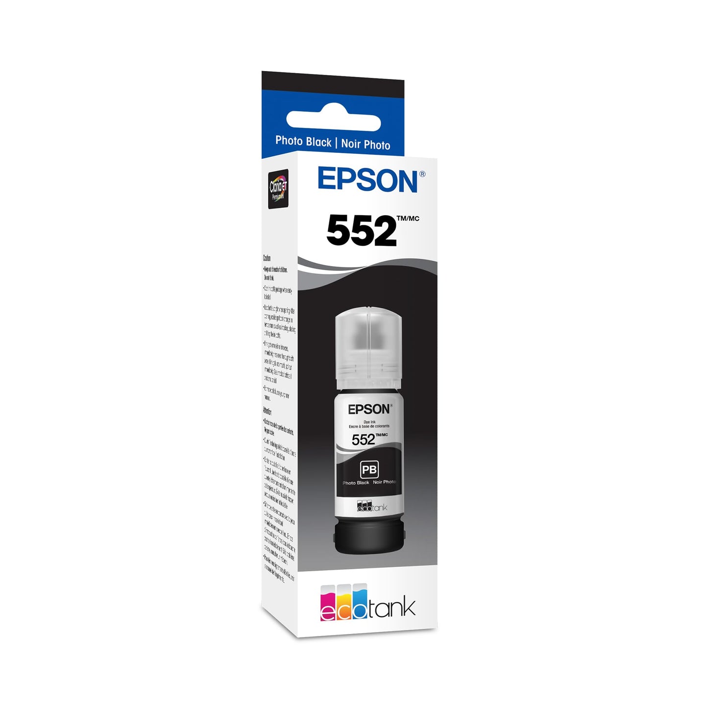 Epson 552 EcoTank Ink Ultra-high Capacity Bottle Photo Black (T552120-S) Works with ET-8500, 8550