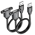 JUXINICE 2Pack USB2.0 Male to Female Extension Cable with Ears can be Fixed Various Chassis/Cabinets/Panels USB Extender W/Screw nut for USB Panel