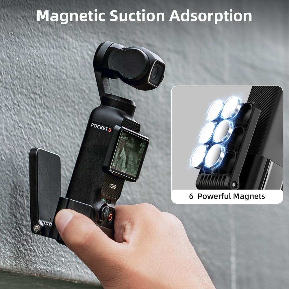 SUREWO Magnetic Mount Stand for DJI Osmo Pocket 3,Upgraded Pocket 3 Magnetic Camera Stand Expansion Adapter Mount Bracket Compatible with DJI Osmo