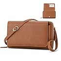 RONSIN Purse Crossbody for Women Wristlet Wallets with RFID Card Phone Wallets for Party Prom (Brown Purse)