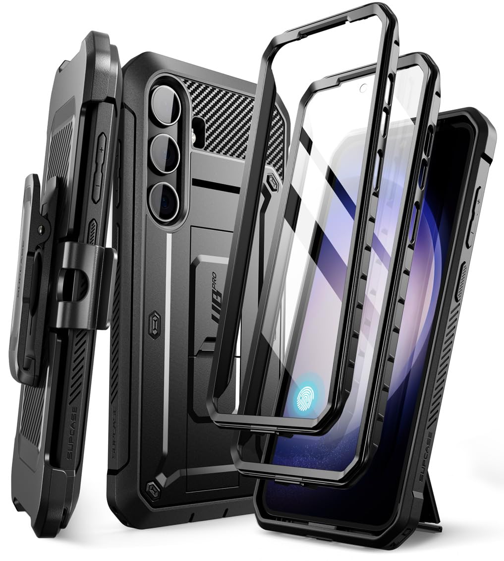 SUPCASE for Samsung Galaxy S24 Plus Case with Stand [2 Front Frames] [Built-in Screen Protector & Belt-Clip] [Military-Grade Protection] Heavy Duty