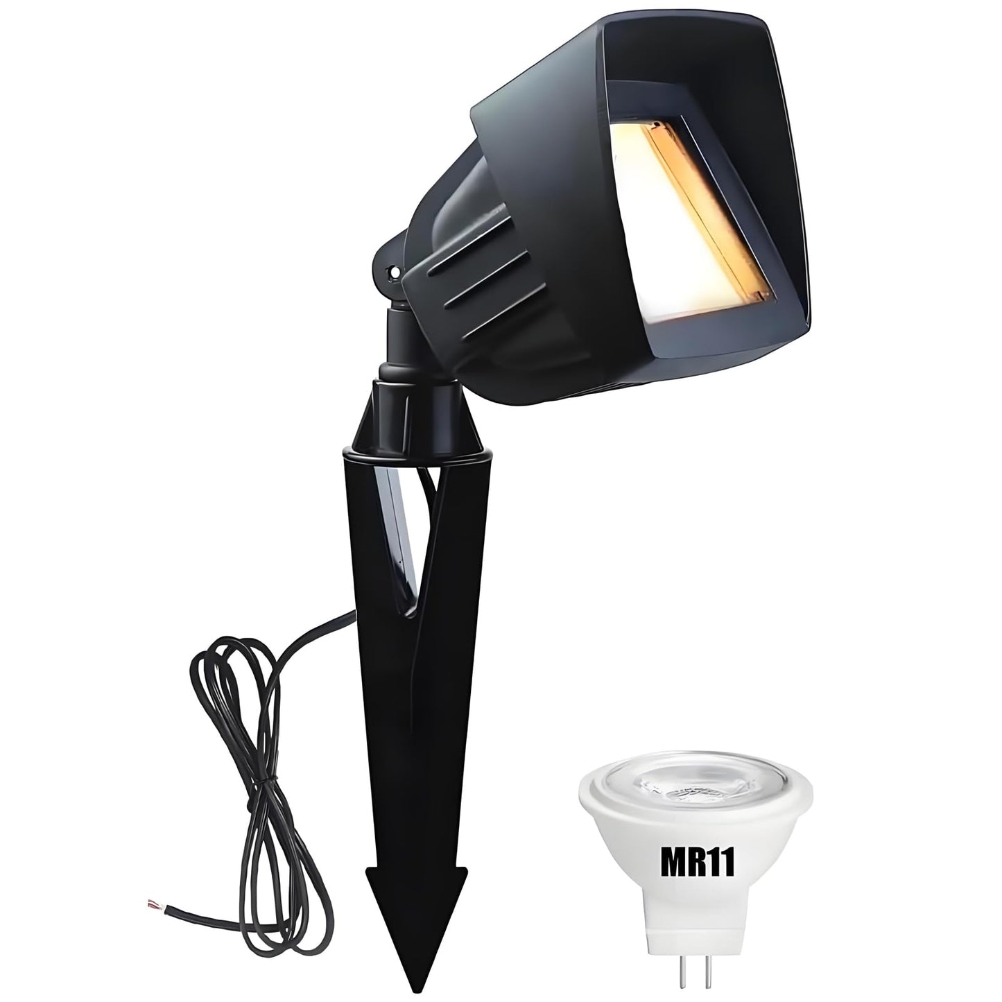 Makergroup LED Flood Light Outdoor Low Voltage12V, Replaceable 3W MR11 LED Bulb Warm White 2700K-3000K, Weatherproof for Garden Yard Landscape