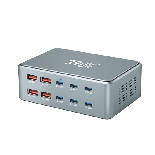 USB C Fast Charger Block 390W 10 Ports usbc Charging Station USB Charger Block Multiple Ports 100W PD GaN Fast Charging Brick hub for iPad iPhone 17