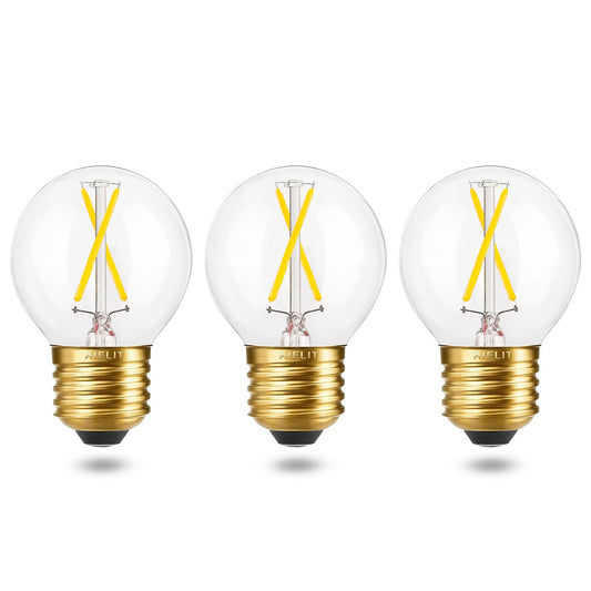 AIELIT LED E26 Bulb Dimmable, 2W(25-Watt Equivalent), Bright White 5000K, Daylight A15/A50 Globe LED Light Bulbs for Hanging Lamp Chandelier Pendant