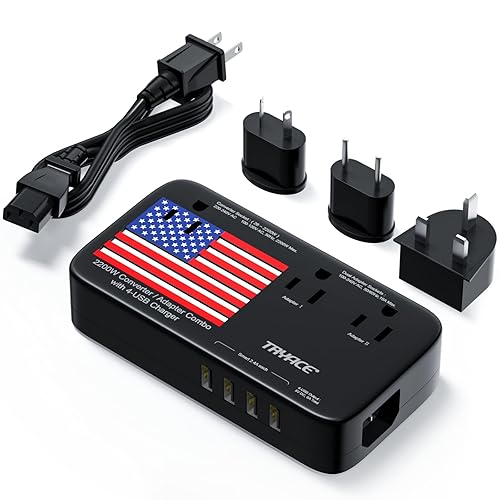 TryAce 2200W Exclusive Voltage Converter, 10A Travel Adapter with 4-Port USB,Power Converter Step Down 220V to 110V for Hair…