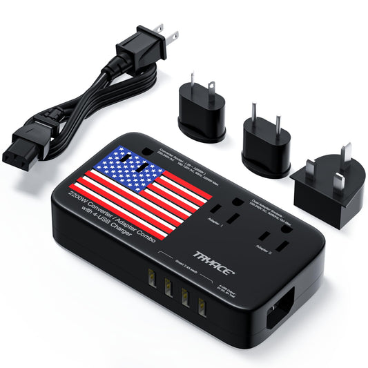TryAce 2200W Exclusive Voltage Converter, 10A Travel Adapter with 4-Port USB,Power Converter Step Down 220V to 110V for Hair…