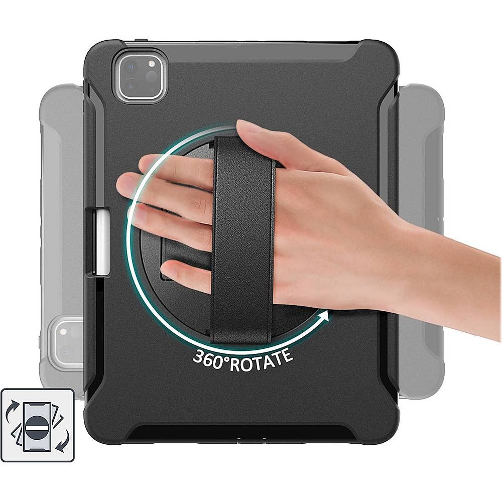 Sahara - Protection Hand Strap Series Case for iPad Pro 11" (2nd, 3rd, and 4th Gen 2020-2022), Black, (TB00016)