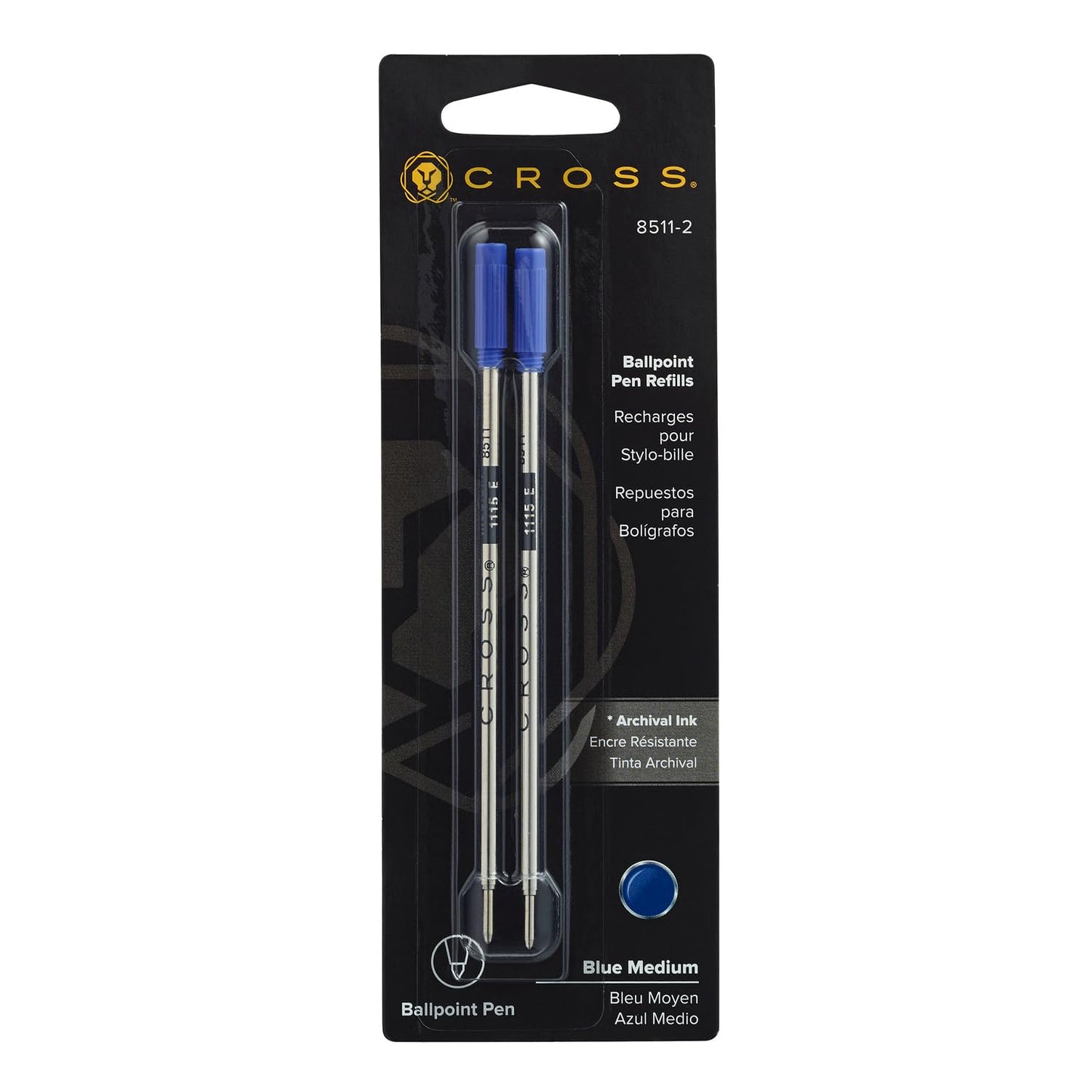Cross Ballpoint Pen Refill - Blue - Medium - 2-Pack - Refill for Consistent Ink Flow - Quick-Drying &