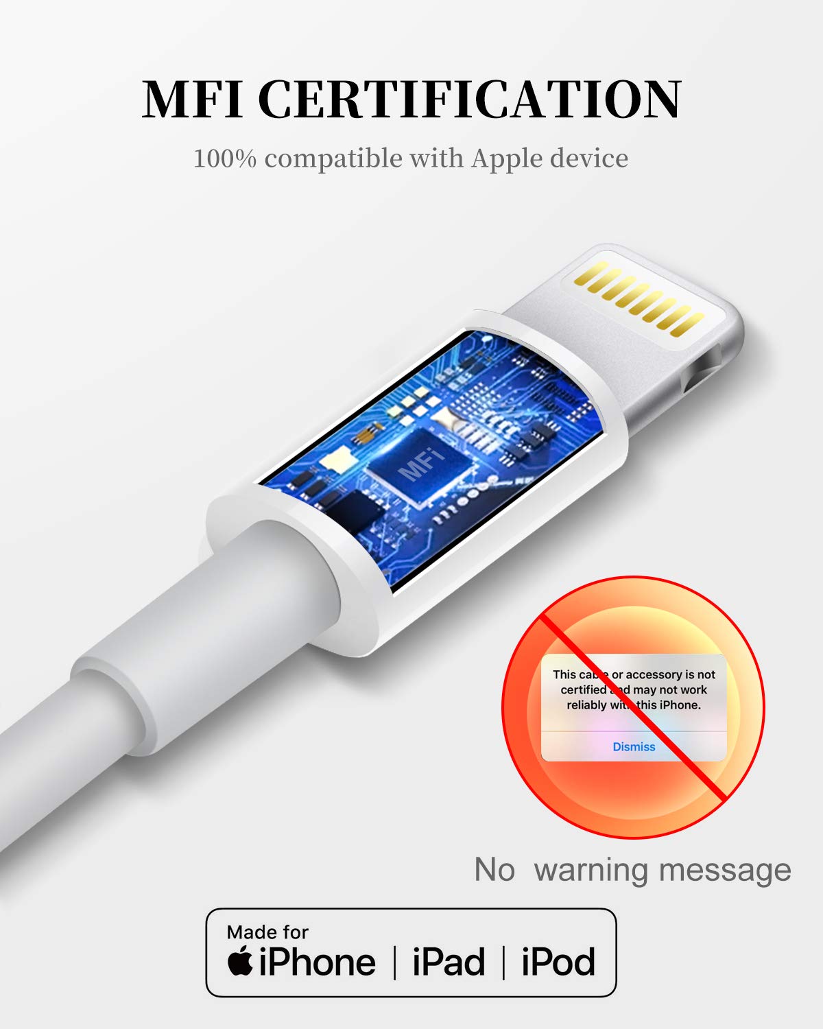 Apple iPhone Charger Cable, 2 Pack Original Lightning to USB Cables Apple MFI Certified 6 Ft, Fast iPhone Charging Cord for iPhone 11/11Pro/11Max…